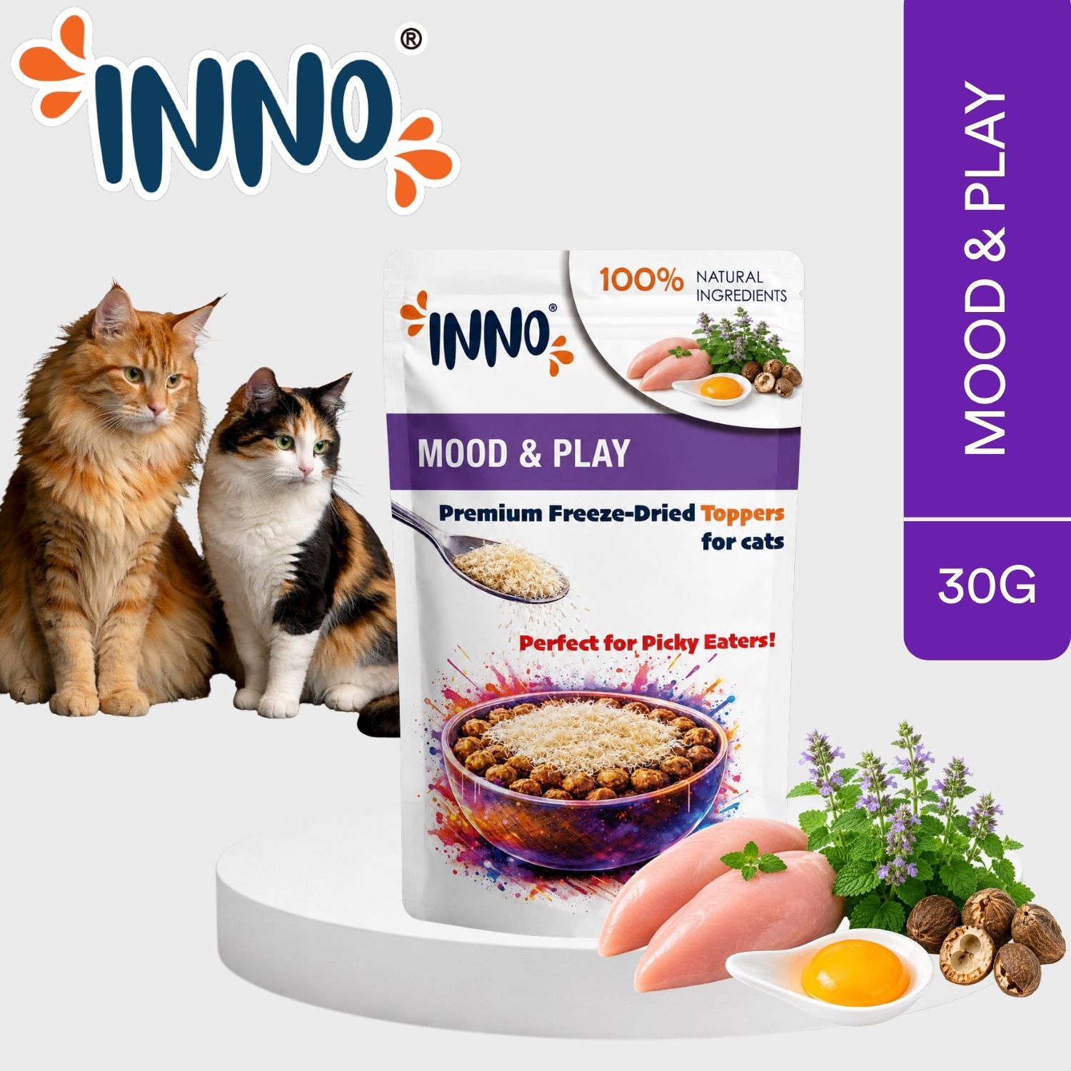 INNO® Mood & Play freeze-dried functional topper 30g