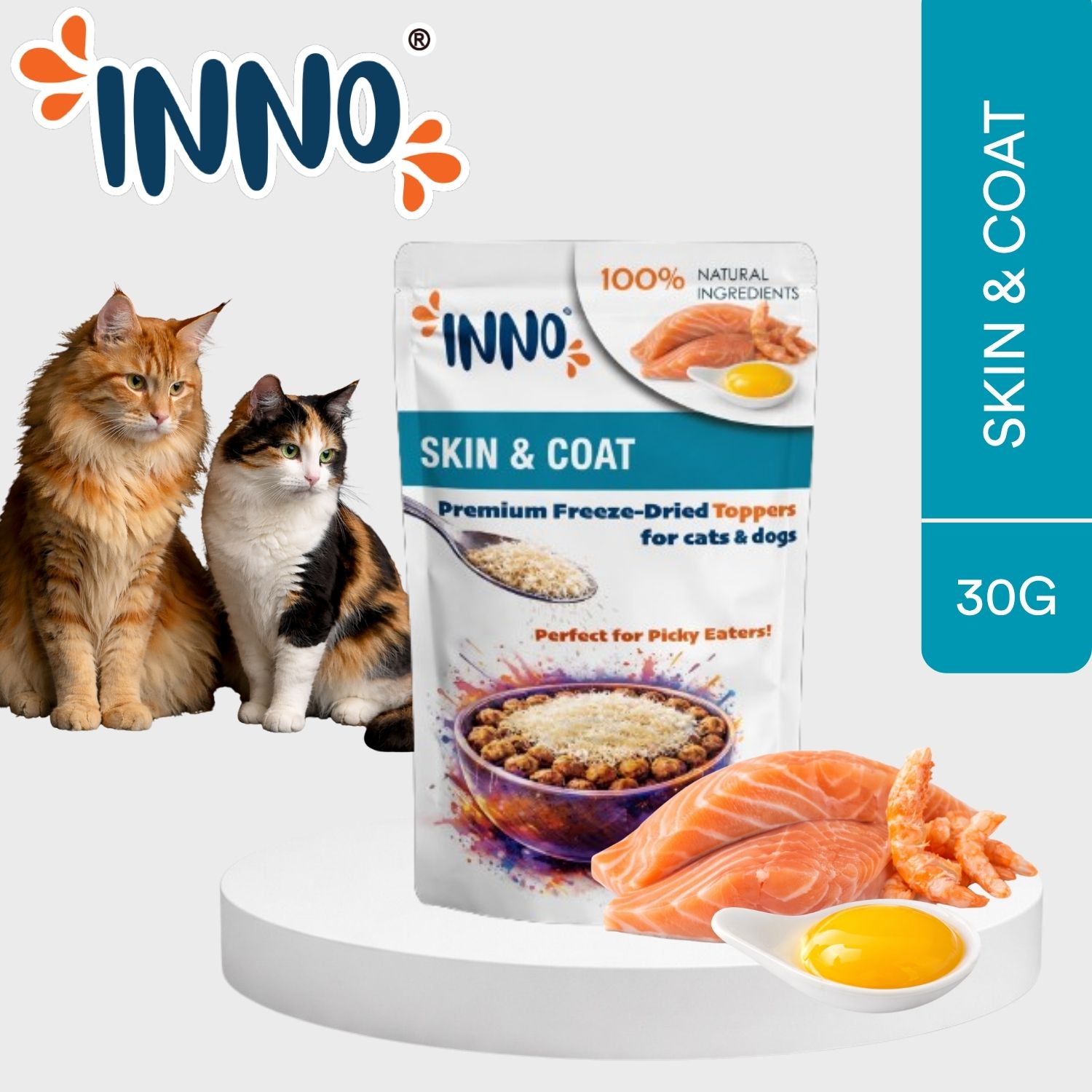 INNO® Skin & Coat freeze-dried functional topper 30g