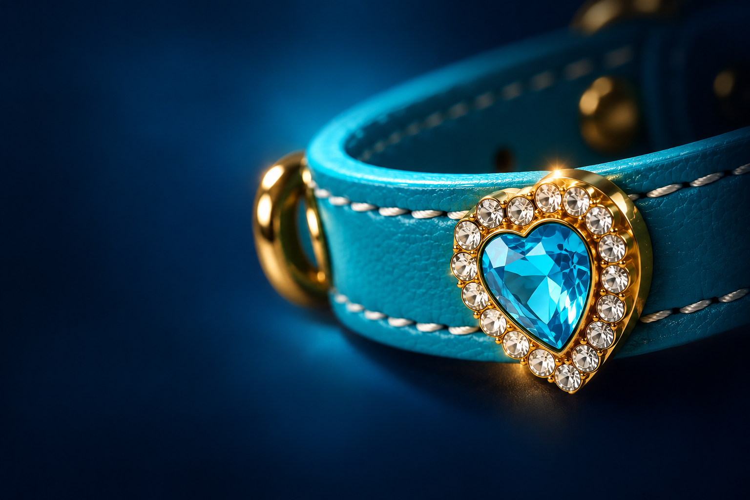 INNOPro® turquoise jewelled collar teaser against a navy background